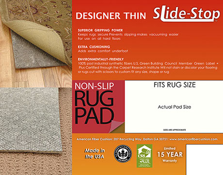 American Slide-Stop Premium All-Surface 2 ft. x 4 ft. Fiber and Rubber Backed Non-Slip Rug Pad